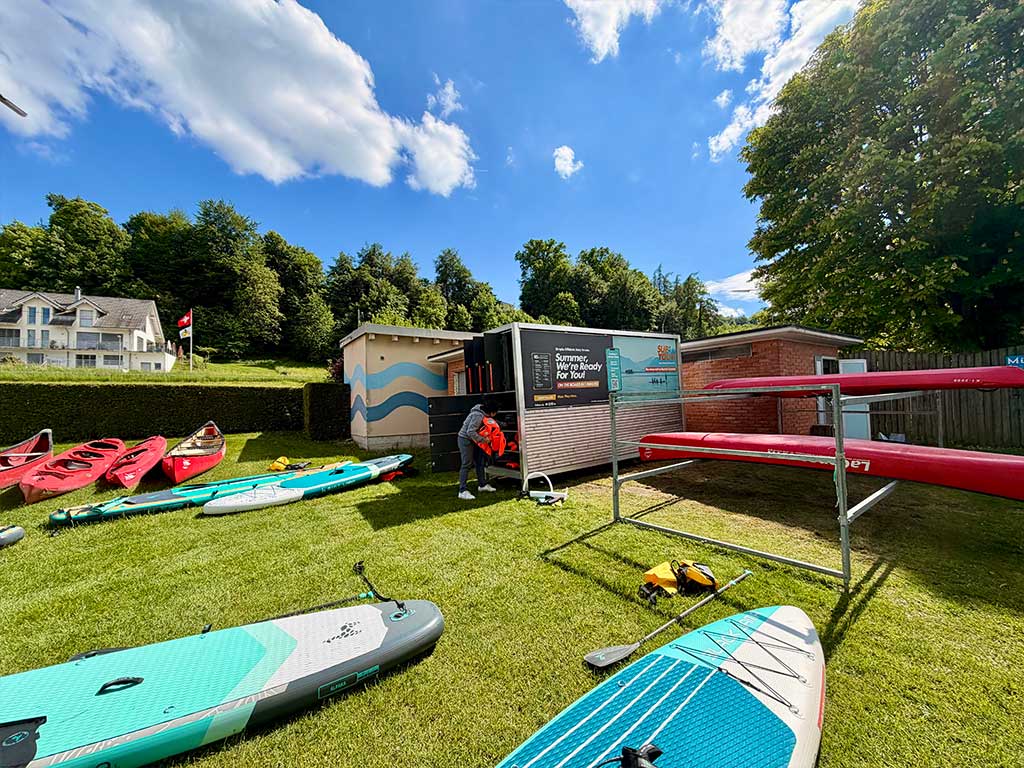SUP4YOU paddleboards at Strandbad Steckborn on Lake Constance